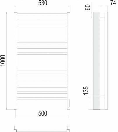 Ватикан П12 500х1000 электро (sensor quick touch) Полотенцесушитель TERMINUS) крашеные Таганрог - фото 3 Ватикан П12 500х1000 электро (sensor quick touch) Полотенцесушитель TERMINUS) крашеные Таганрог - фото 3