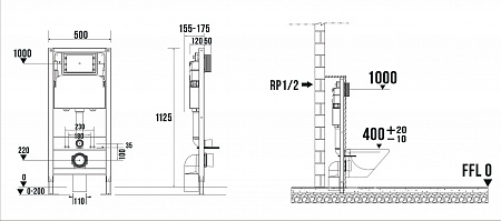 Сенсорная система инсталляции для подвесного унитаза 500х1125 (3 в 1) Terminus Таганрог - фото 9 Сенсорная система инсталляции для подвесного унитаза 500х1125 (3 в 1) Terminus Таганрог - фото 9