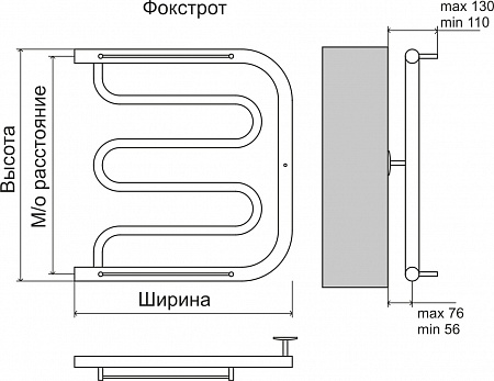 Фокстрот AISI 32х2 500х400 Полотенцесушитель  TERMINUS Таганрог - фото 4