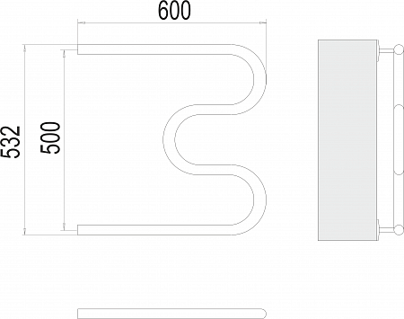 М-обр AISI 32х2 500х600 Полотенцесушитель  TERMINUS Таганрог - фото 3