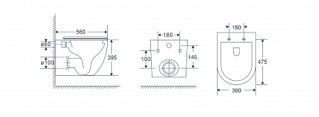 Подвесной унитаз безободковый Terminus Енисей Monolit 560х390 белый Таганрог - фото 8