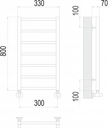 Контур П7 300х800 Полотенцесушитель  TERMINUS Таганрог - фото 3