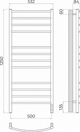 Классик П12 500х1250 Электро (quick touch) Полотенцесушитель TERMINUS Таганрог - фото 3