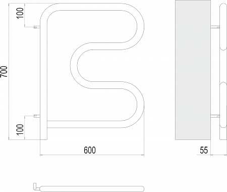 Электро 25 F-обр 600х600 поворотный Полотенцесушитель TERMINUS Таганрог - фото 3