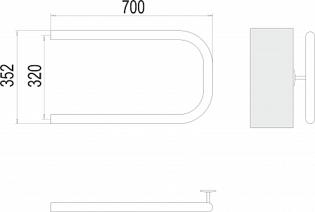 П-обр AISI 32х2 320х700 Полотенцесушитель  TERMINUS Таганрог - фото 3