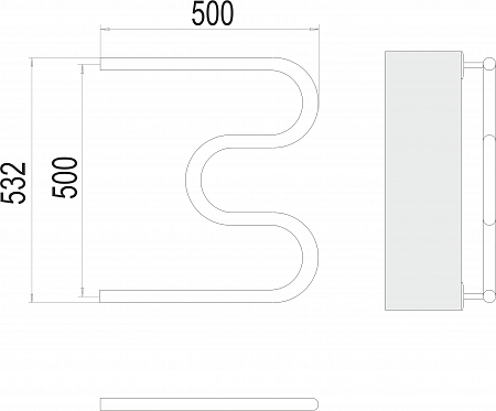 М-обр AISI 32х2 500х500 Полотенцесушитель  TERMINUS Таганрог - фото 3
