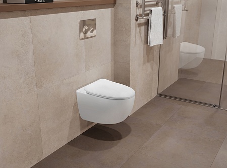 Подвесной унитаз безободковый Terminus Енисей Monolit 560х390 белый Таганрог - фото 1