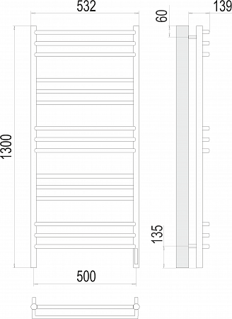 Прато П15 500х1300 электро (sensor quick touch) Полотенцесушитель  TERMINUS Таганрог - фото 3