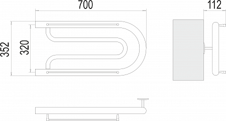 Фокстрот БШ 320х700 Полотенцесушитель  TERMINUS Таганрог - фото 3